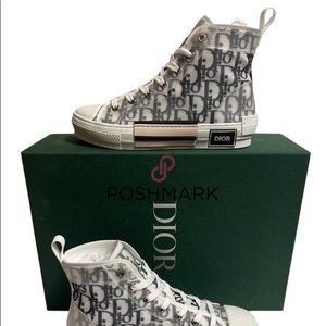 Christian Dior B23 High Monogram Sneakers 38 White